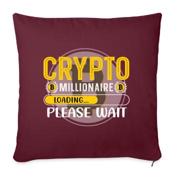 Bitcoin Crypto Money Coin Chemise cadeau - Housse de coussin décorative 45 x 45 cm - bordeaux - Devant