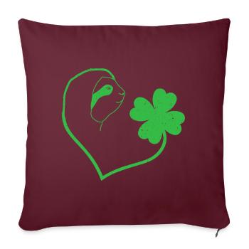 Paresseux Cloverleaf Coeur Cloverleaf - Housse de coussin décorative 45 x 45 cm - bordeaux - Devant