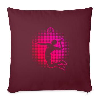 Volley-ball volley-ball volley-ball - Housse de coussin décorative 45 x 45 cm - bordeaux - Devant