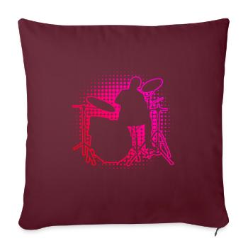 Schlagzeugspieler Batteur Batterie Kit Schlagzeuger - Housse de coussin décorative 45 x 45 cm - bordeaux - Devant