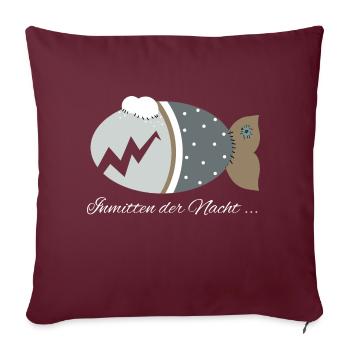 Kuschelfisch Zombiefisch Inmitten der Nacht Zombie - Sofakissenbezug 45 x 45 cm - Burgunderrot - Vorne