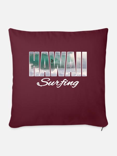 hawaii surfing - Sofakissenbezug 45 x 45 cm - Burgunderrot