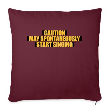 peut spontanément commencer à chanter - Housse de coussin décorative 45 x 45 cm - bordeaux - Devant