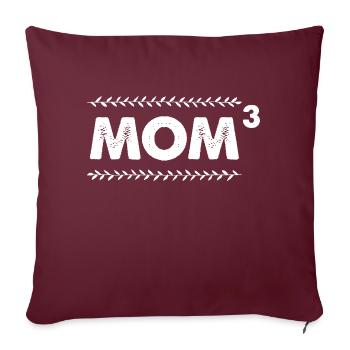 Mom Of Three Mother Mama Three Kids Mommy - Sofakissenbezug 45 x 45 cm - Burgunderrot - Vorne