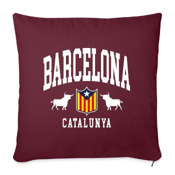 Barcelone - Housse de coussin décorative 45 x 45 cm - bordeaux - Devant