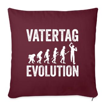 Vater Evolution Vatertag Papa - Sofakissenbezug 45 x 45 cm - Burgunderrot - Vorne