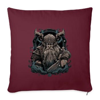 Wikinger Nordmann: Elegantes nordisches Design - Sofakissenbezug 45 x 45 cm - Burgunderrot - Vorne