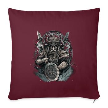 Wikinger Nordmann: Elegantes nordisches Design - Sofakissenbezug 45 x 45 cm - Burgunderrot - Vorne