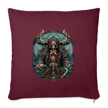 Wikinger Nordmann: Elegantes nordisches Design - Sofakissenbezug 45 x 45 cm - Burgunderrot - Vorne