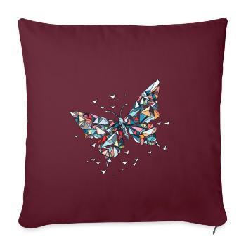 Origami Schmetterling Japanische Kunst - Sofakissenbezug 45 x 45 cm - Burgunderrot - Vorne