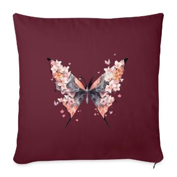 Origami Schmetterling Japanische Kunst - Sofakissenbezug 45 x 45 cm - Burgunderrot - Vorne
