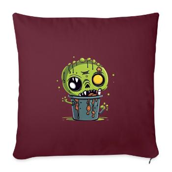 Tasse à café d’Halloween - tasse à café effrayante - Housse de coussin décorative 45 x 45 cm - bordeaux - Devant