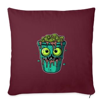 Tasse à café d’Halloween - tasse à café effrayante - Housse de coussin décorative 45 x 45 cm - bordeaux - Devant