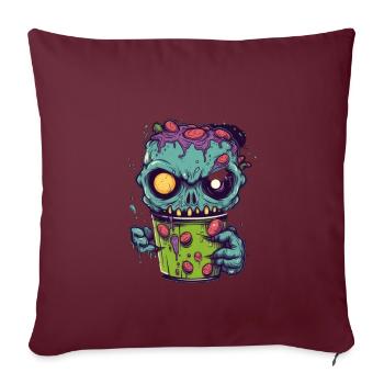 Tasse à café d’Halloween - tasse à café effrayante - Housse de coussin décorative 45 x 45 cm - bordeaux - Devant