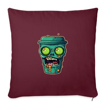 Tasse à café d’Halloween - tasse à café effrayante - Housse de coussin décorative 45 x 45 cm - bordeaux - Devant