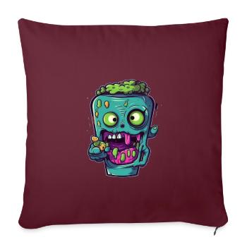 Tasse à café d’Halloween - tasse à café effrayante - Housse de coussin décorative 45 x 45 cm - bordeaux - Devant