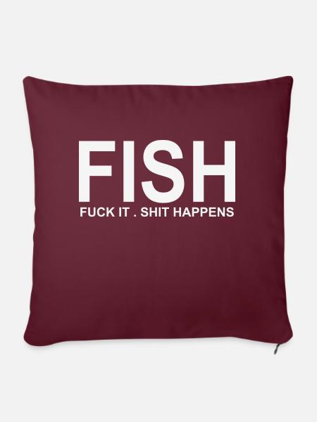FISCH - Sofakissenbezug 45 x 45 cm - Burgunderrot