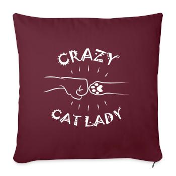Crazy Cat Lady - Fist Bump - Housse de coussin décorative 45 x 45 cm - bordeaux - Devant