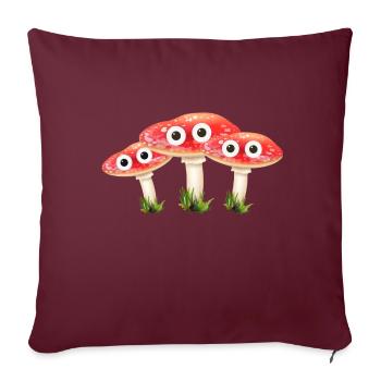 famille de champignons, champignons, famille, champignon, champignons - Housse de coussin décorative 45 x 45 cm - bordeaux - Devant