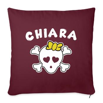 Piratin Chiara Design für Mädchen und Frauen - Sofakissenbezug 45 x 45 cm - Burgunderrot - Vorne