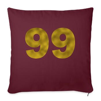 Anniversaire 99 ans - Housse de coussin décorative 45 x 45 cm - bordeaux - Devant