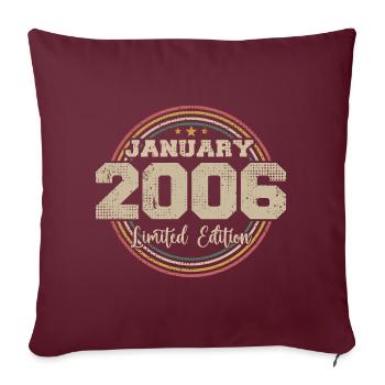 Les légendes sont nées en janvier 2006 - Housse de coussin décorative 45 x 45 cm - bordeaux - Devant