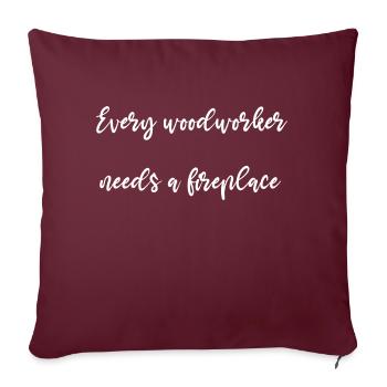 Lets Play Charpentier T-shirts bûcheron - Housse de coussin décorative 45 x 45 cm - bordeaux - Devant