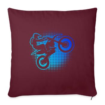 Motocross Supermoto Dirt Bike Dirt Biker - Sofakissenbezug 45 x 45 cm - Burgunderrot - Vorne