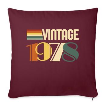 Jahrgang 1978 - 1978 Jubiläumsgeschenk - Sofakissenbezug 45 x 45 cm - Burgunderrot - Vorne