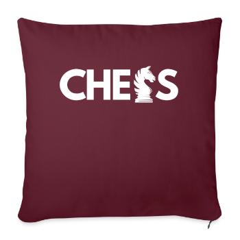 Échecs - Housse de coussin décorative 45 x 45 cm - bordeaux - Devant