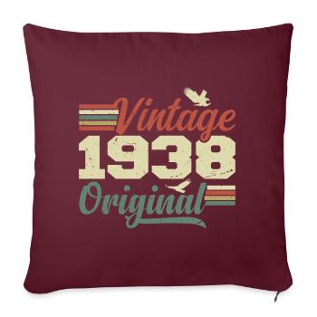 Vintage 1938 Cadeau Anniversaire 1938 Retro - Housse de coussin décorative 45 x 45 cm - bordeaux - Devant