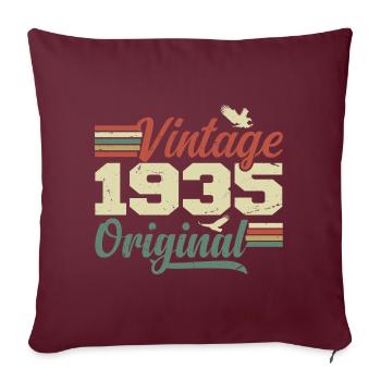 Vintage 1935 Cadeau Anniversaire 1935 Retro - Housse de coussin décorative 45 x 45 cm - bordeaux - Devant