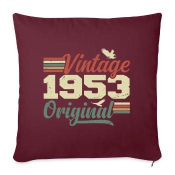 Vintage 1953 Cadeau Anniversaire 1953 Retro - Housse de coussin décorative 45 x 45 cm - bordeaux - Devant