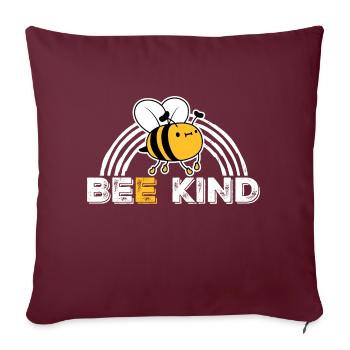 Être gentil mignon miel gentillesse abeille amour source d’inspiration - Housse de coussin décorative 45 x 45 cm - bordeaux - Devant