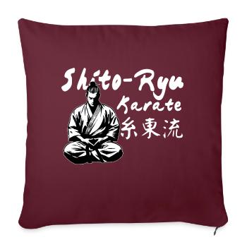 Shito Ryu Karate Kanji Kimono Kampfkunst Dojo - Sofakissenbezug 45 x 45 cm - Burgunderrot - Vorne