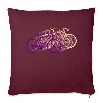 Vélo de route Vélo Vintage Rétro - Housse de coussin décorative 45 x 45 cm - bordeaux - Devant