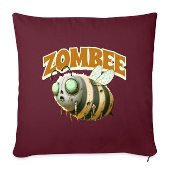 Abeille zombie Zombee - Housse de coussin décorative 45 x 45 cm - bordeaux - Devant
