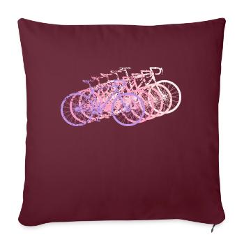 Vélo de route Vélo Vintage Rétro Grunge - Housse de coussin décorative 45 x 45 cm - bordeaux - Devant
