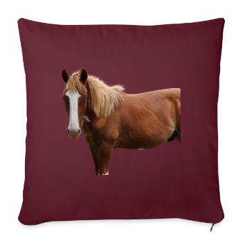 Chevaux T-shirt Cadeau Cavalier - Housse de coussin décorative 45 x 45 cm - bordeaux - Devant
