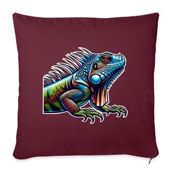 Iguane - Housse de coussin décorative 45 x 45 cm - bordeaux - Devant