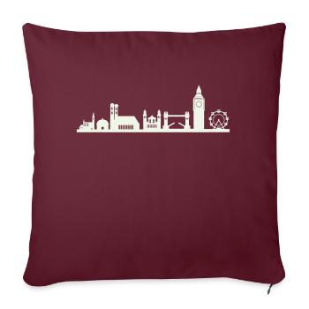 Horizon de Londres - Housse de coussin décorative 45 x 45 cm - bordeaux - Devant