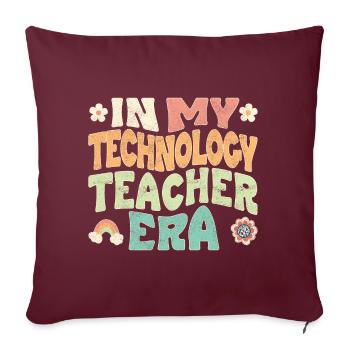 À l’époque de mon professeur de technologie - Housse de coussin décorative 45 x 45 cm - bordeaux - Devant