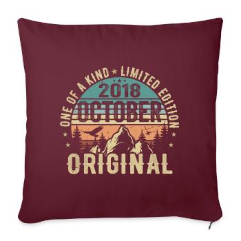 Octobre 2018 Cadeau d’anniversaire - Octobre 2018 - Housse de coussin décorative 45 x 45 cm - bordeaux - Devant