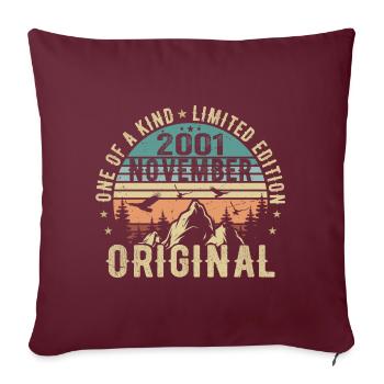 Novembre 2001 Cadeau d’anniversaire - Novembre 2001 - Housse de coussin décorative 45 x 45 cm - bordeaux - Devant