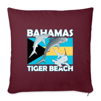 Tiger Beach, Bahamas - Housse de coussin décorative 45 x 45 cm - bordeaux - Devant
