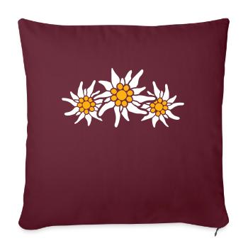 White Alps Edelweiss Flower Mountain Flower Mountains Hiking - Sofa pillowcase 17,3'' x 17,3'' (45 x 45 cm) - burgundy - Front