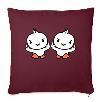 2 Birds Evil Middle Finger Show Bad Boys Running - Sofa pillowcase 17,3'' x 17,3'' (45 x 45 cm) - burgundy - Front