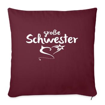große Schwester - Sofakissenbezug 45 x 45 cm - Burgunderrot - Vorne