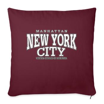 New York City Manhattan white (oldstyle) - Sofakissenbezug 45 x 45 cm - Burgunderrot - Vorne