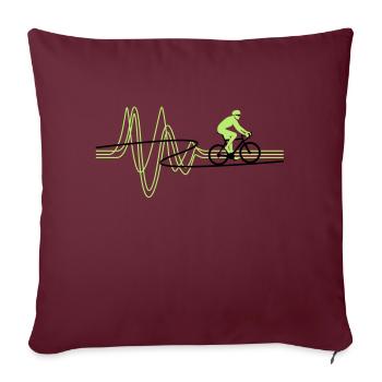 Road Bike Heartbeat - Sofa pillowcase 17,3'' x 17,3'' (45 x 45 cm) - burgundy - Front